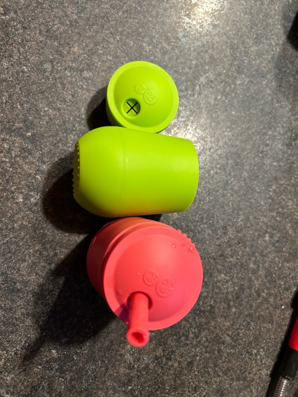 Ezpz Silicone Training Cups Set in Lime Green & Coral